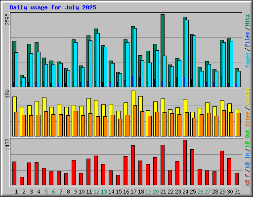Daily usage for July 2025